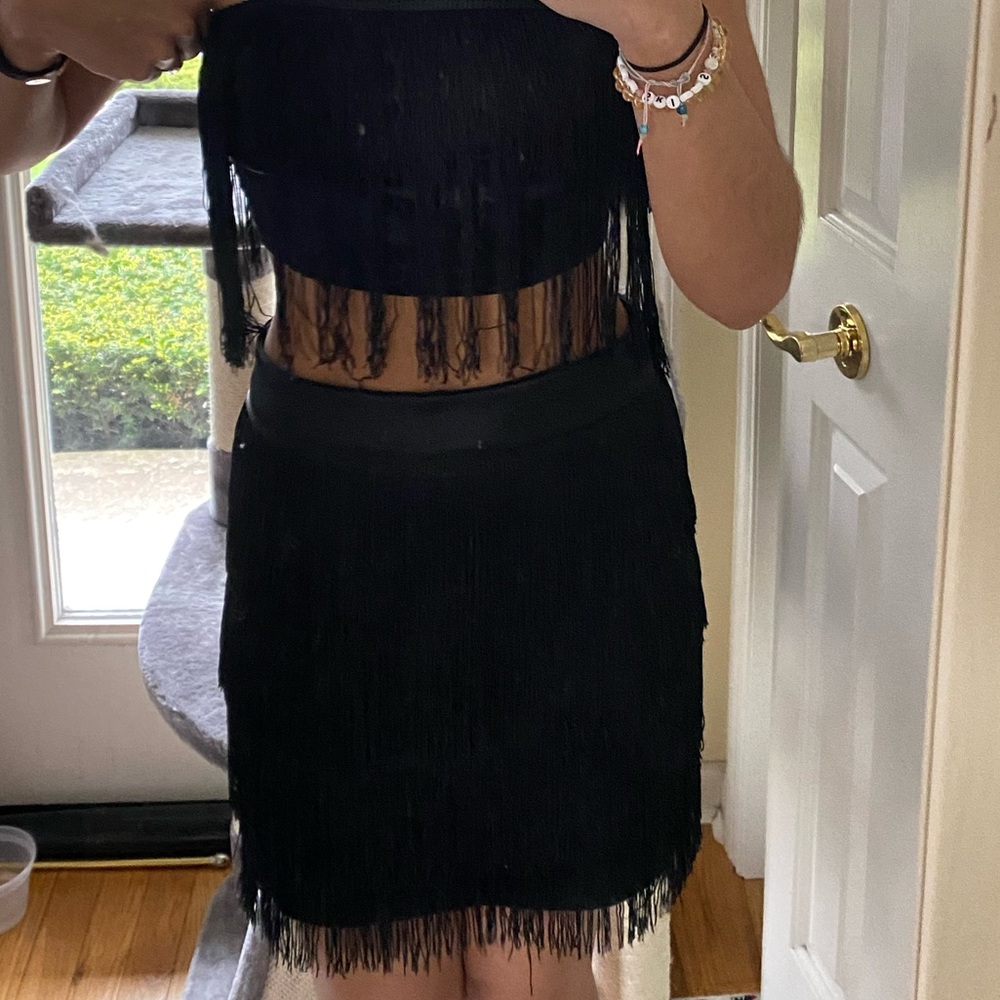 Black Fringe Set
